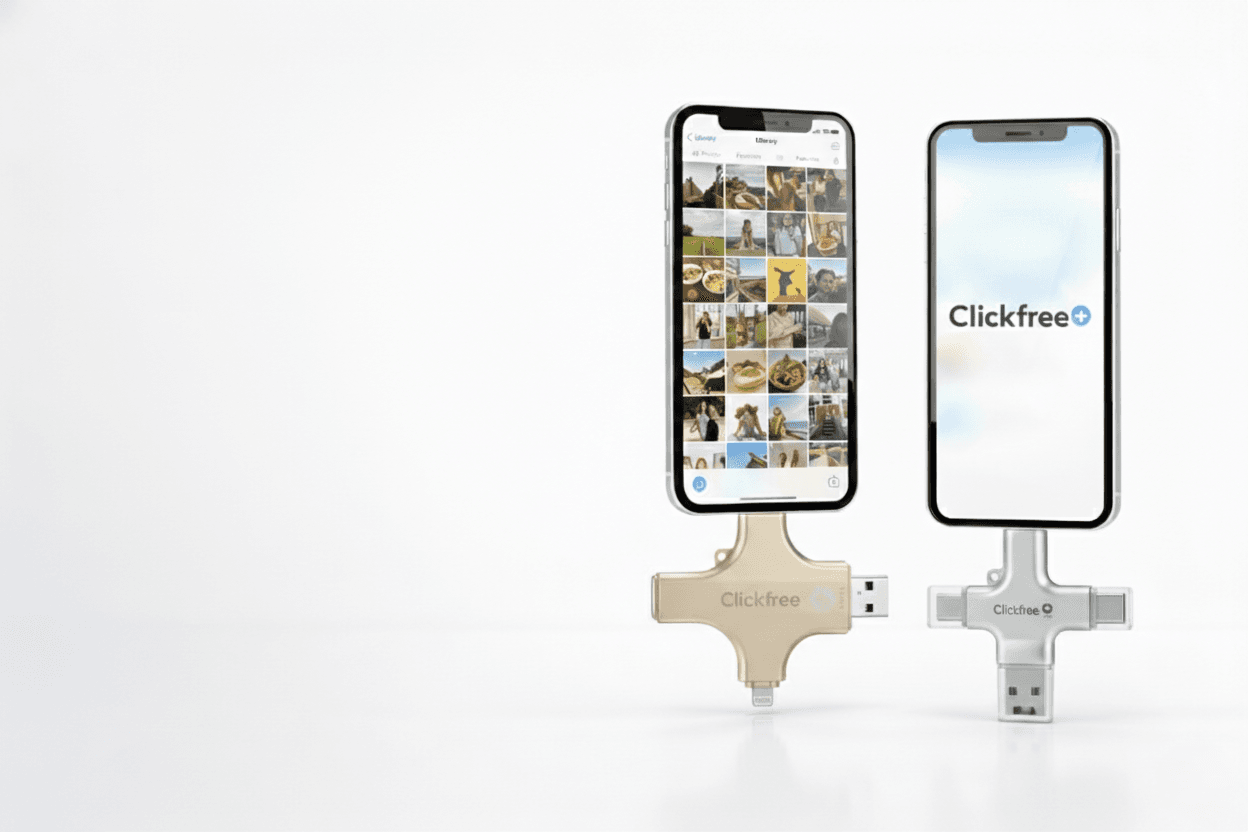 ClickFree with USB drive and key tags